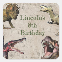 Stickers d'anniversaire Dinosaure personnalisés