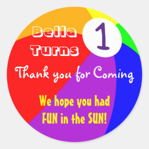 Stickers d'anniversaire du Beach Ball
