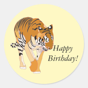 Stickers d'Anniversaire du Tigre à pied