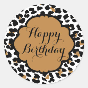 Stickers d'anniversaire Empreinte de léopard heure