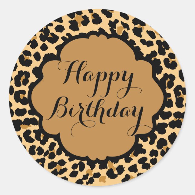 Stickers d'anniversaire Empreinte de léopard heure (Devant)