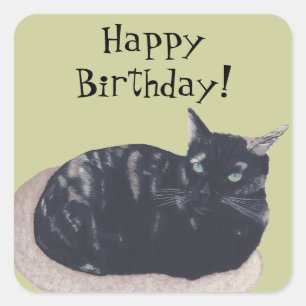 Stickers d'anniversaire joyeuse Chat Tortoise repo