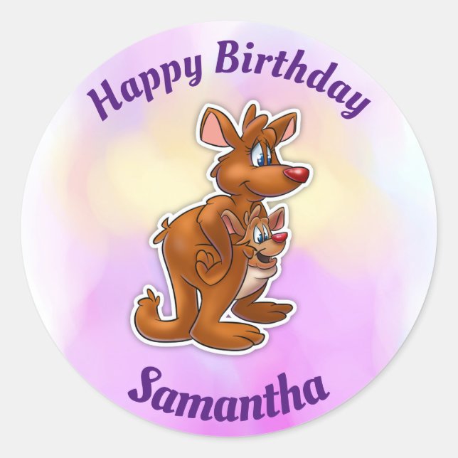 Stickers d'anniversaire Kangaroo (Devant)