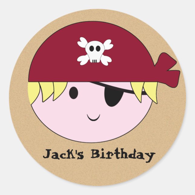 Stickers D'Anniversaire Personnalisé Pirate KRW (Devant)