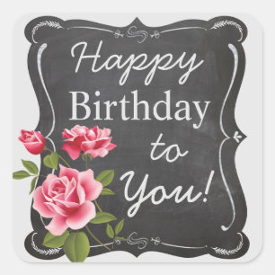 Stickers d'anniversaire Rose vintage