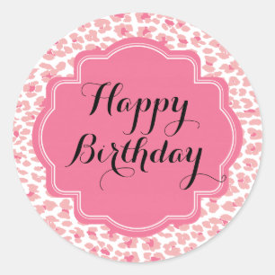 Stickers d'anniversaire tendance Empreinte de léop
