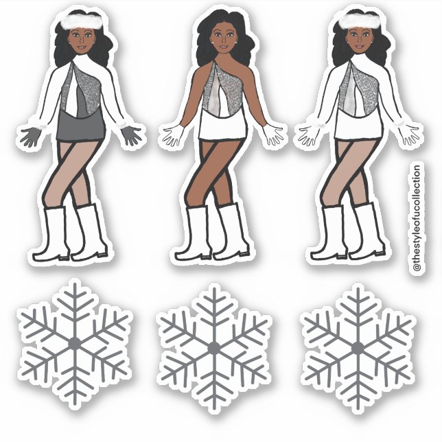 Stickers Danseuse d'argent d'hiver #1 (Devant)