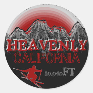 stickers d'art de ski rouge de Californie paradisi