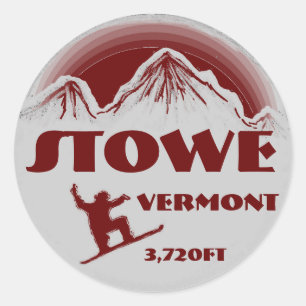 stickers d'art en snowboard rouge Stowe Vermont