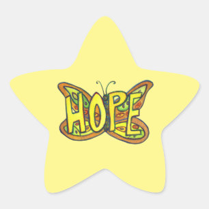Stickers d'art inspiré de Hope Butterfly Word