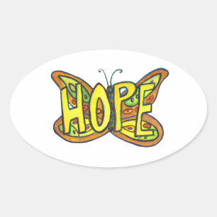 Stickers d'Art inspiré Hope Butterfly Word