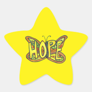 Stickers d'Art inspiré Hope Butterfly Word
