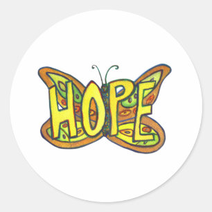 Stickers d'Art inspiré Hope Butterfly Word