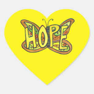 Stickers d'Art inspiré Hope Butterfly Word