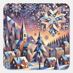 Stickers d'art nocturne d'hiver