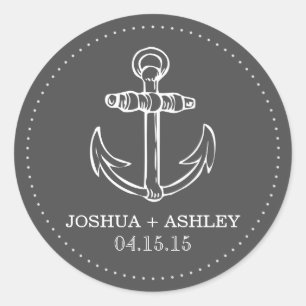 Stickers Date Mariage Nautical Grey