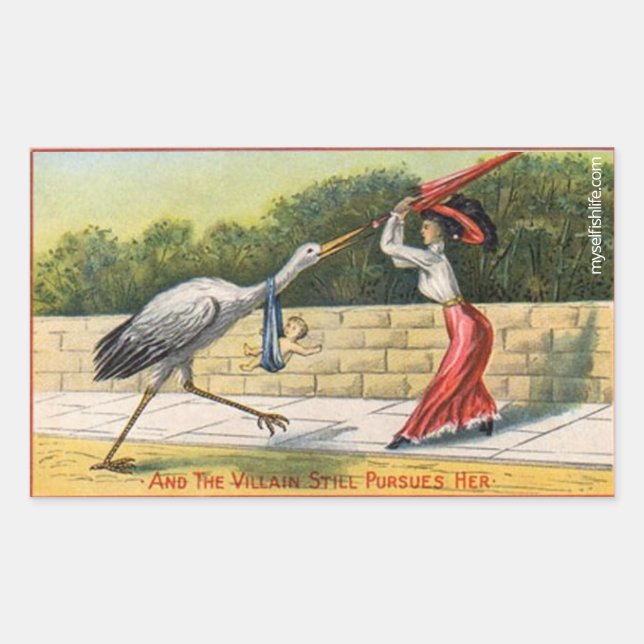 Stickers d'attaque de cigogne (sans enfant) (Devant)