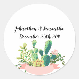 Stickers de 20 à 1,5 po Favor Bohemian Cactus Succ