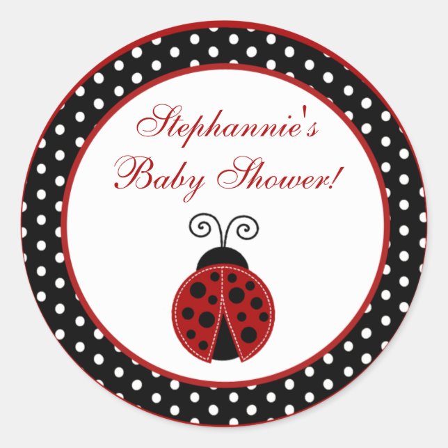 Stickers de 20 à 1,5 po Favor Red Ladybug (Devant)