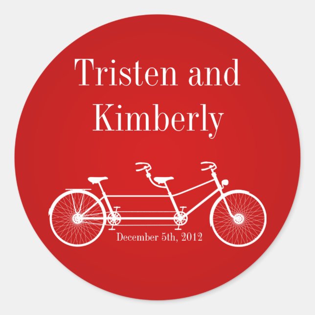 Stickers de 20 à 1,5 po Favor Vélo double rouge (Devant)