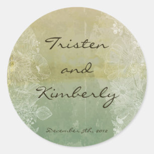 Stickers de 20 à 1,5 po Favor Vintage Floral Antiq