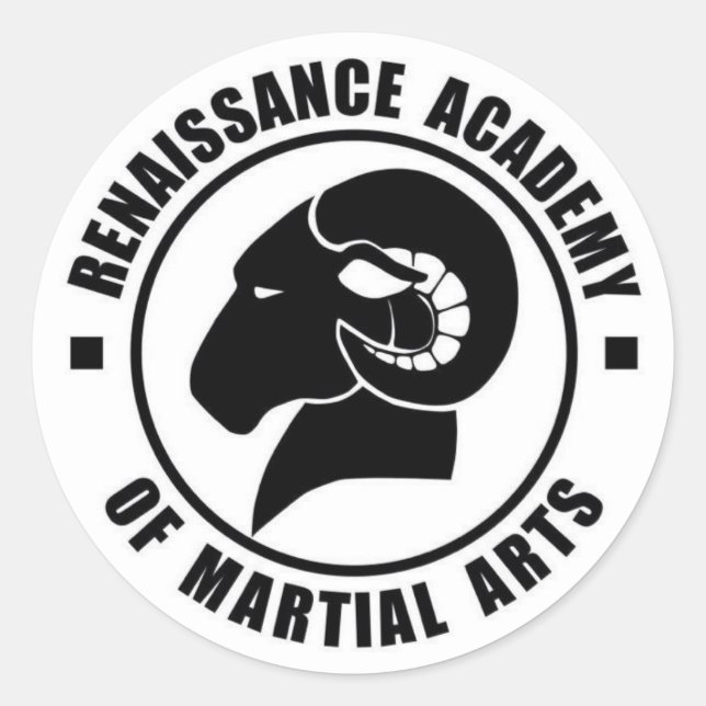 Stickers de 3 pouces, série de six, blanc sur logo (Devant)