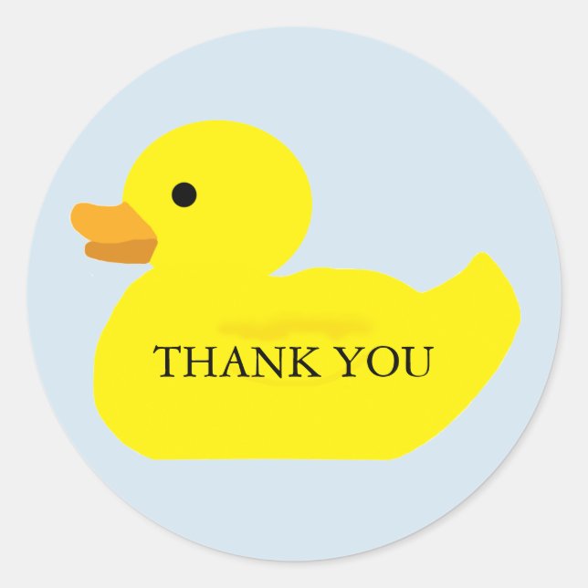 Stickers de Baby shower de la fête du canard Merci (Devant)