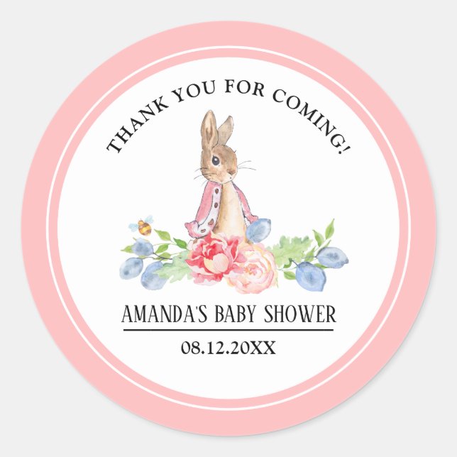 Stickers de Baby shower de lapin doux Favoriser le (Devant)