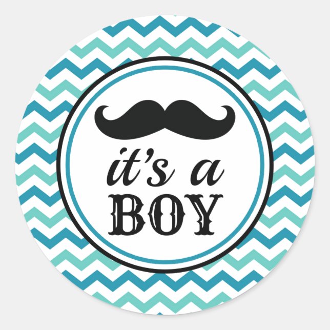 Stickers de Baby shower de moustache Little Man -  (Devant)