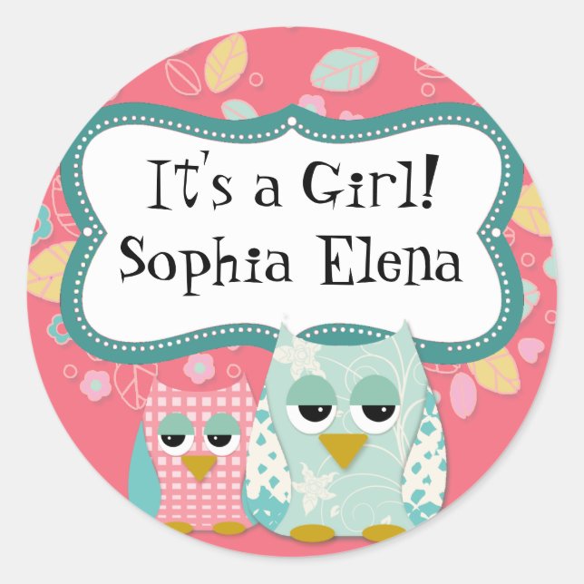 Stickers de Baby shower Whimsssical Cute Fun Swirl (Devant)