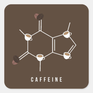 Stickers de caféine molécule