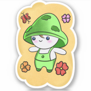 Stickers de caractères de champignons mignons
