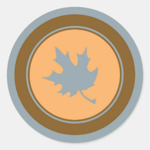 stickers de cercle de feuilles d'orange gris foncé