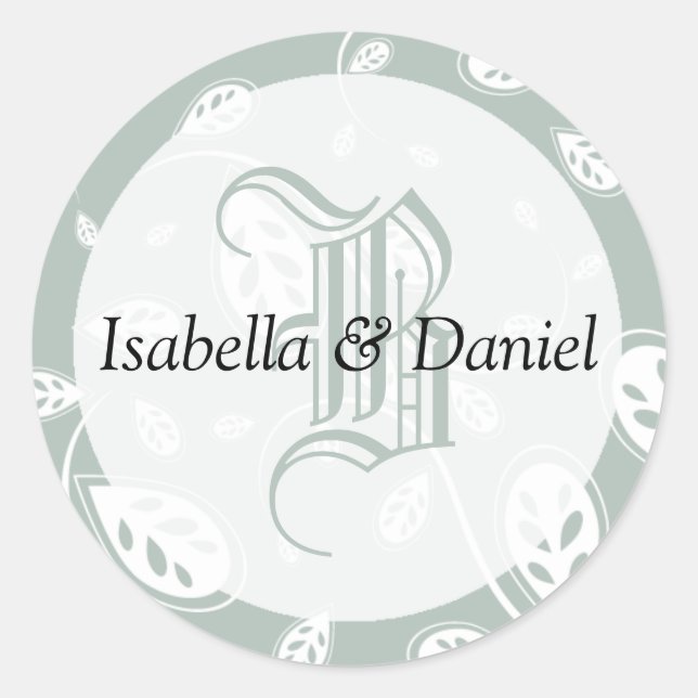 Stickers de chambre de mariée Monogramme Mariage (Devant)