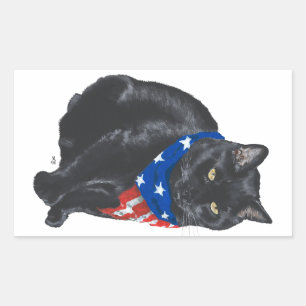 Stickers de chat noir patriotique