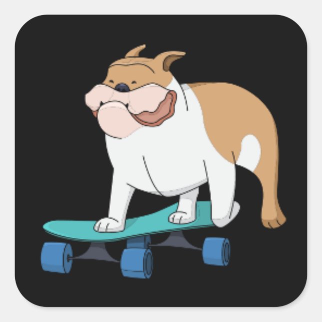 STICKERS DE CHIENS DE SKATEBOARDS (Devant)