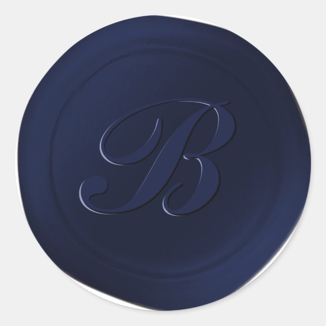 Stickers de cire de monogramme Kennedy Blue 1 Lett (Devant)