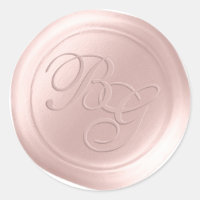Stickers de cire de monogramme Pearl rose