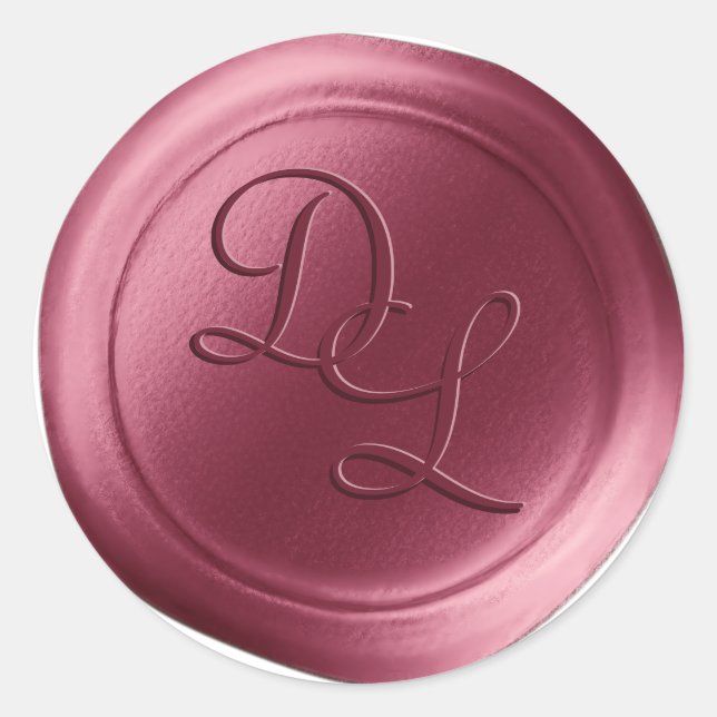 Stickers de cire Monogram Mauve 2 lettres Monogram (Devant)