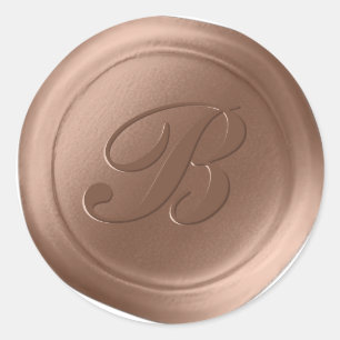 Stickers de cire Monogramme 1 Lettre en cuivre ant