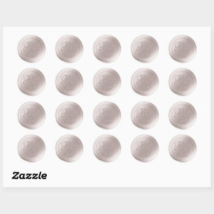 Stickers de cire monogramme de lin blanc