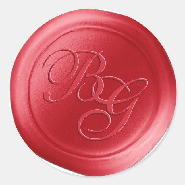 Stickers de cire Monogramme Red Hot Calligraphy (Devant)