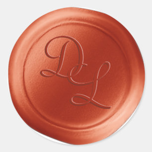 Stickers de cire Monogramme rouille 2 lettre Monog