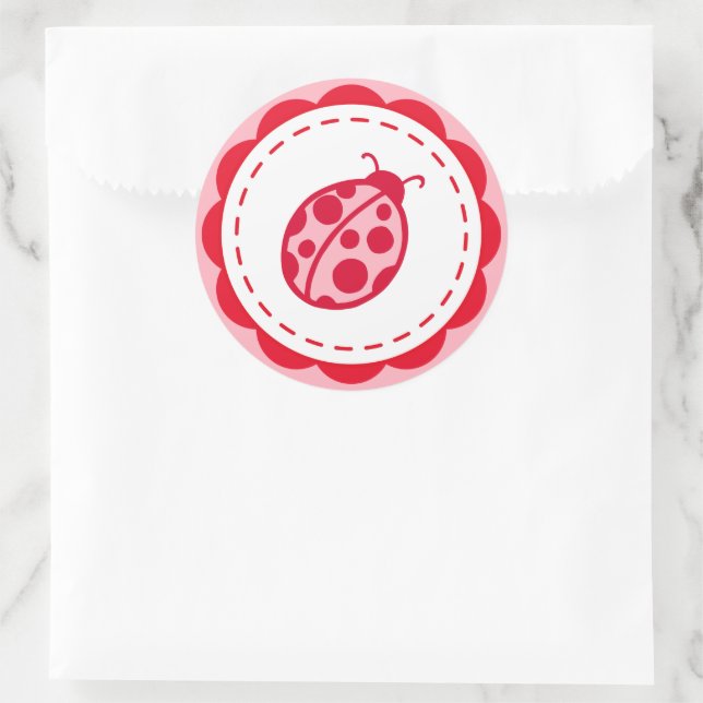 Stickers de coccinelle rose et rouge (Sac)