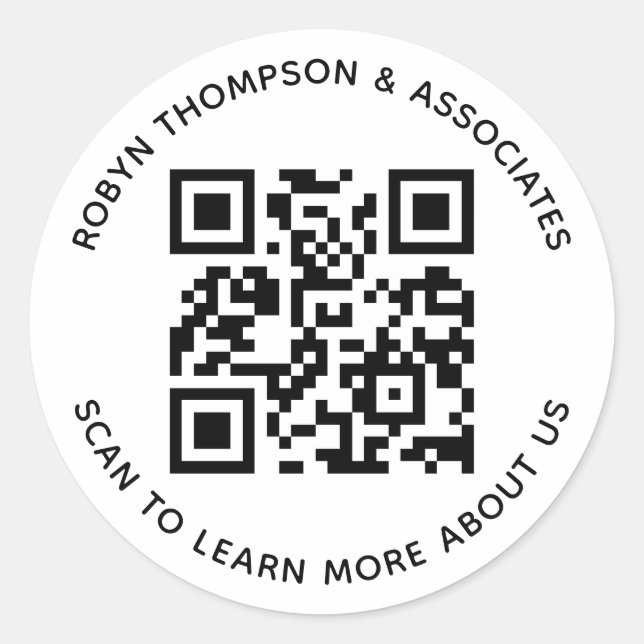 Stickers de code QR rond Personnalisé Business Bla (Devant)
