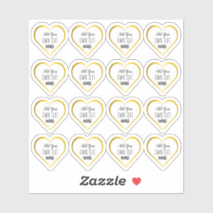 Stickers de coeur en or clair personnalisés