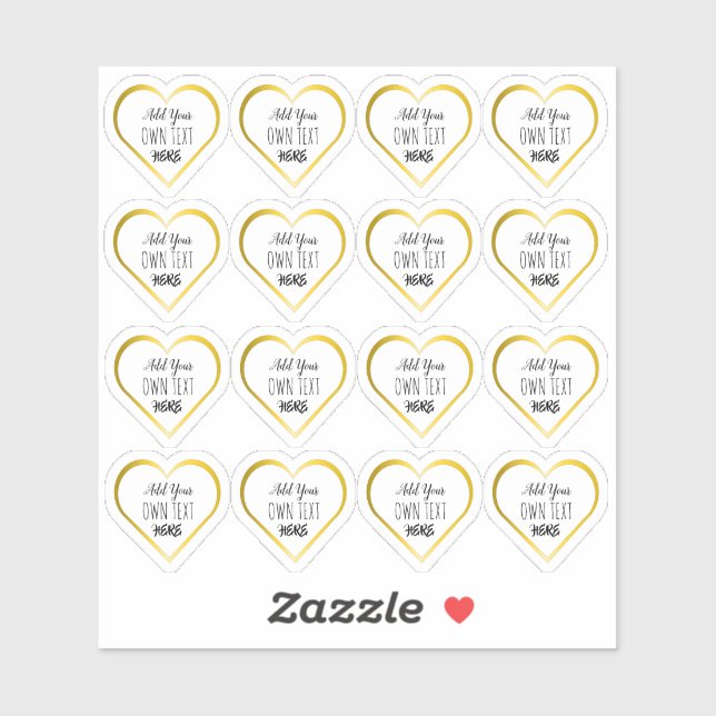 Stickers de coeur en or clair personnalisés (Feuille)