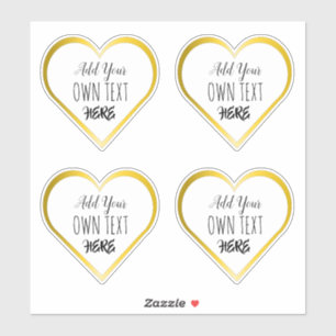 Stickers de coeur en or transparent personnalisés