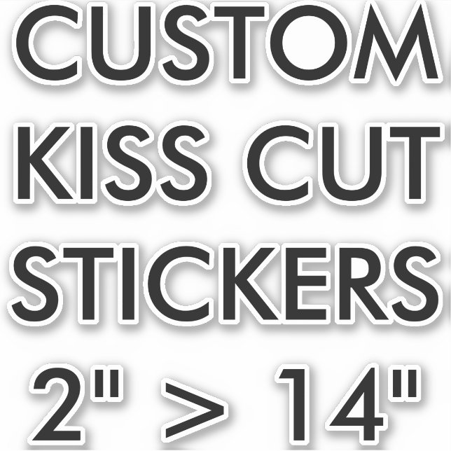 STICKERS DE COUPE KISS personnalisés 6"x6" MOYEN (Devant)