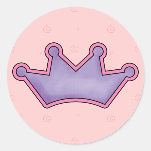 stickers de couronne avec arrière - plan rose mign (Devant)